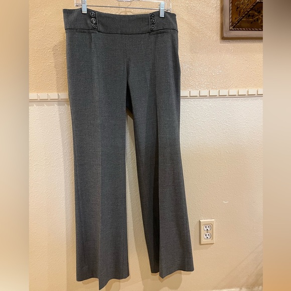 White House Black Market trouser pants. Wide leg, high rise, 2 pockets. Grey. 10 - Picture 9 of 14